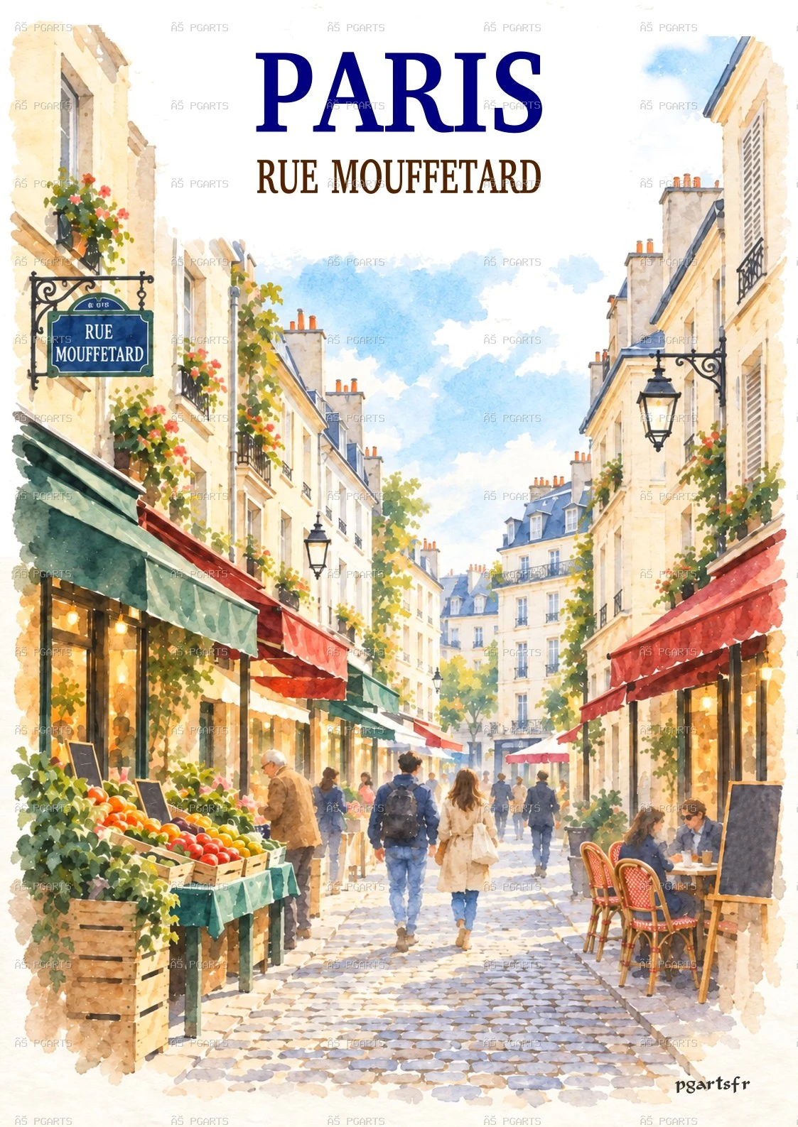 Paris rue mouffetard affiche