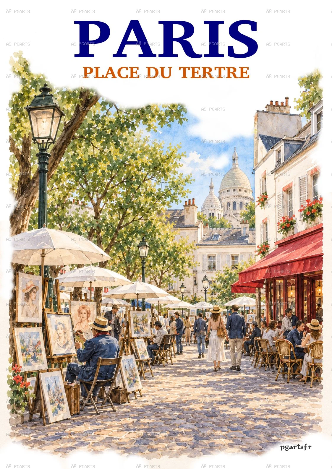 Paris - affiche Place du Tertre a Montmartre