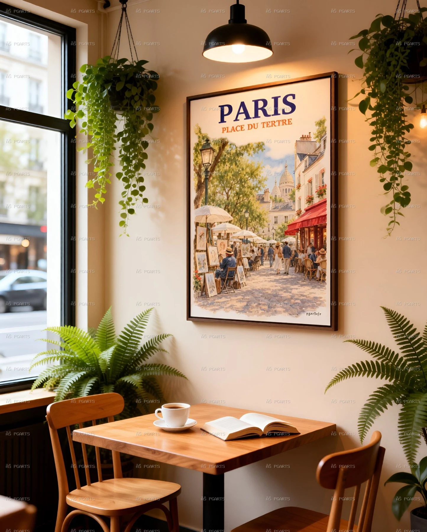 Paris - Place du Tertre - affiche dans un bar parisien