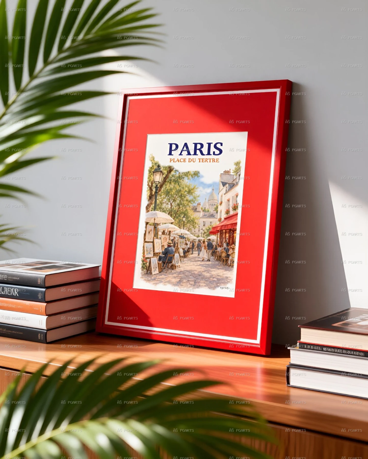 Paris - Place du Tertre cadre rouge