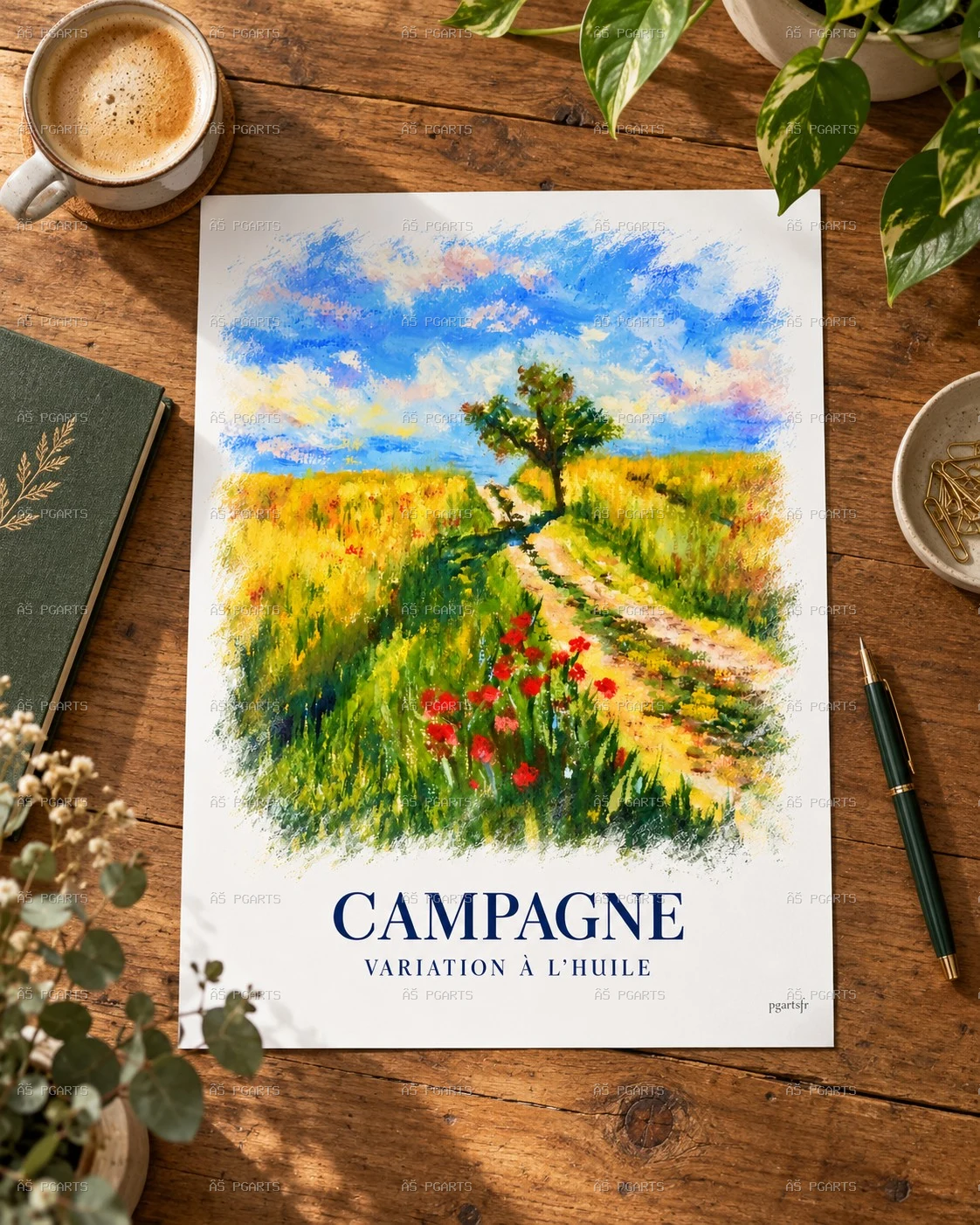 Campagne affiche posé sur table