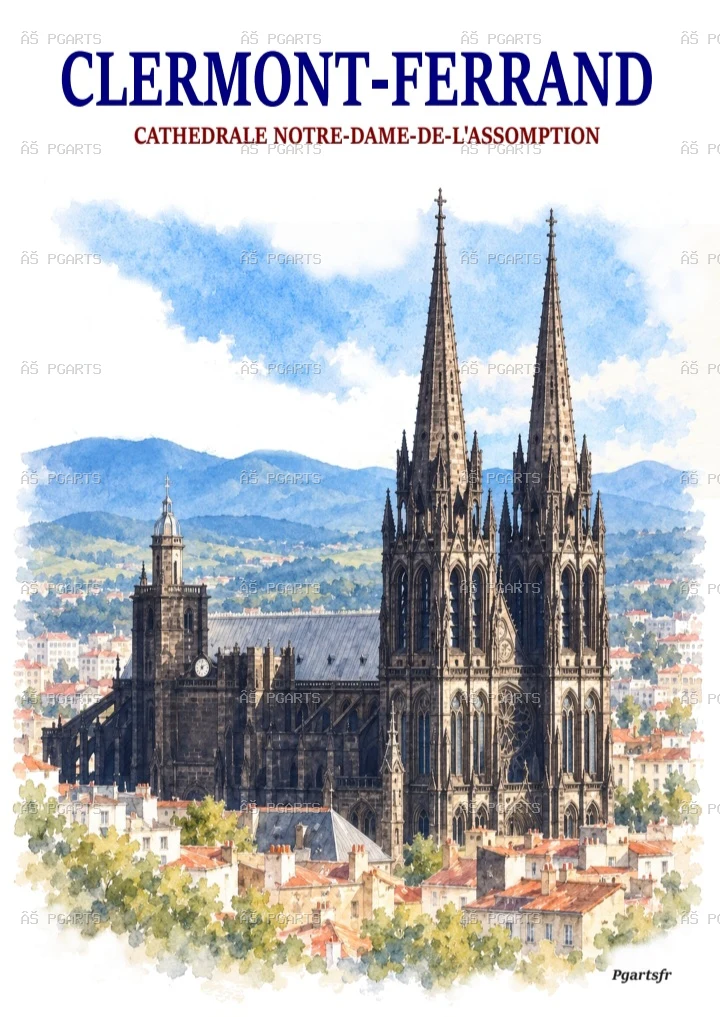 Affiche Clermont-Ferrand – Cathédrale Notre-Dame-de-l’Assomption