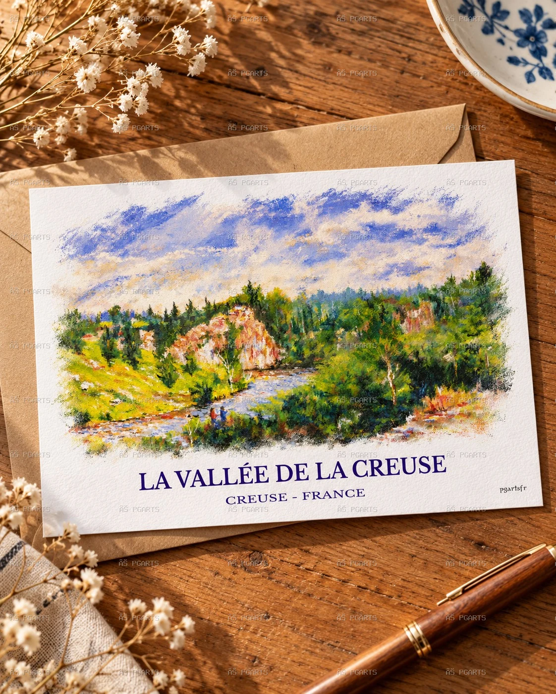 La Vallée de la Creuse – Carte d’art