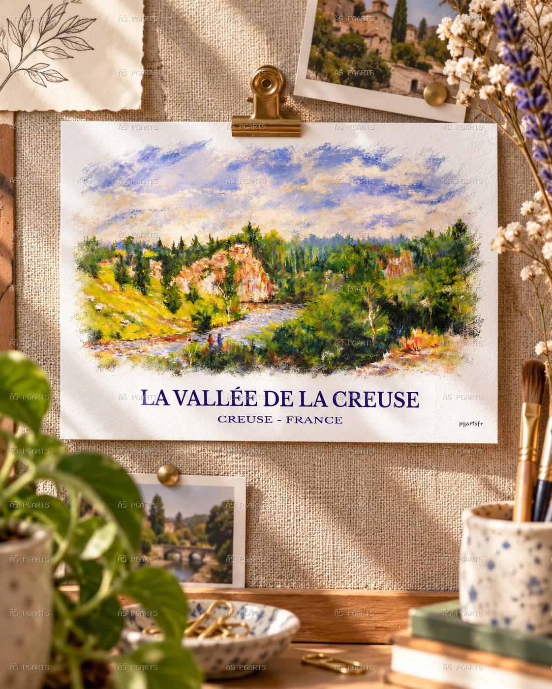 La Vallée de la Creuse – Carte d’art