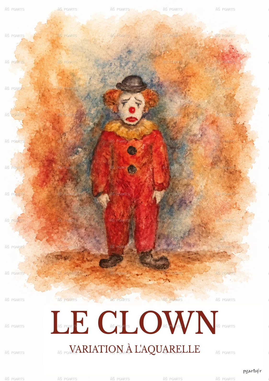 LE CLOWN - Variation à l’aquarelle