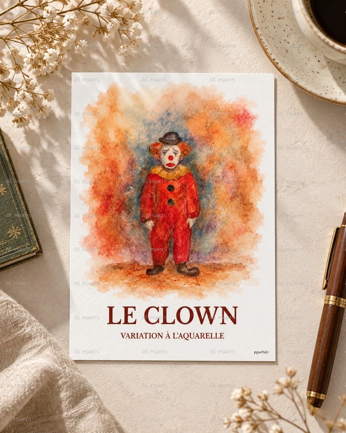 LE CLOWN - Variation à l’aquarelle
